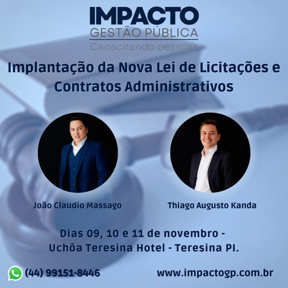 IMPLANTAÇÃO DA NOVA LEI DE LICITAÇÕES E CONTRATOS ADMINISTRATIVOS ...